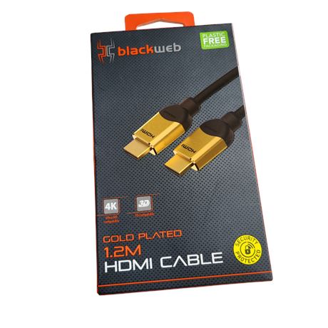 2020 BlackWeb gold-plated HDMI cable 1.2m 4k + 3D compatible NEW