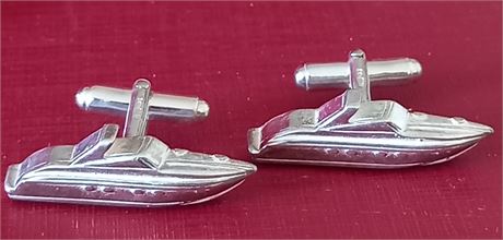 New Novelty Boat Sterling Silver 925 Cufflinks