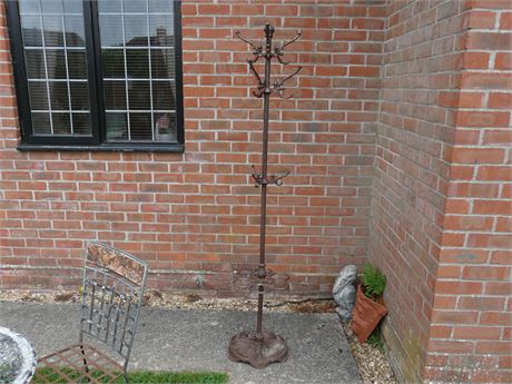 CAST IRON VERY HEAVY 6ft TALL COAT HAT UMBRELLA SICK STAND