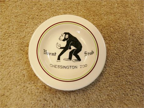 ANTIQUE ROYAL DOULTON CHESSINGTON ZOO ( BURNT STUB ) CHIMPANZEE CHINA PIN TRAY