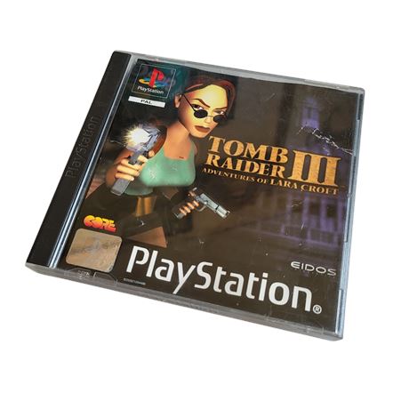 1998 PAL Tomb Raider III Playstation game complete black label PS1 GC