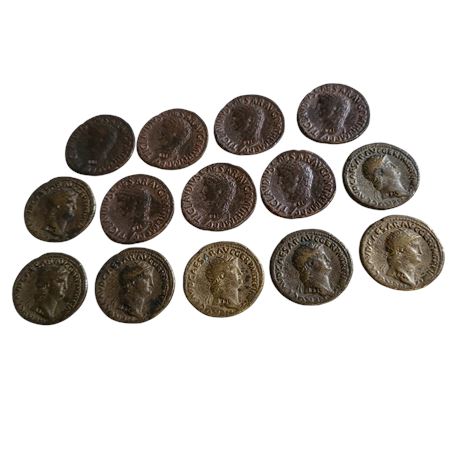 Vintage Job lot of 14 x replica bronze/base metal Roman coins by WRL