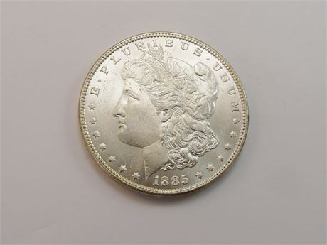 ORIGINAL 1885 SILVER MORGAN DOLLAR ( PHILADELPHIA ) COIN GOOD GRADE