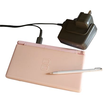 2006 Nintendo DS Lite baby pink handheld console charger working GC
