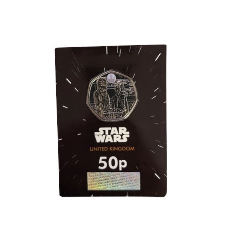 2024 Royal Mint Disney Star Wars Chewbacca & Han Solo 50p coin BU UNC LFL UK