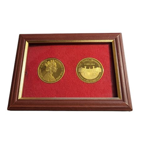 2002 QEII Golden Jubilee / 300th Anniversary RHC medallion coins framed GC UK