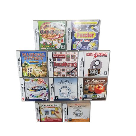 Retro PAL Stack of Ten puzzle/creative Nintendo DS games complete GC