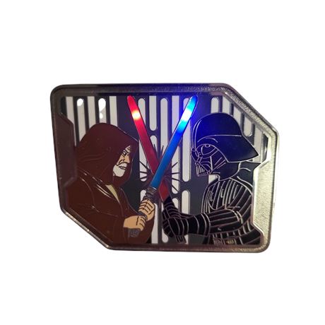 2024 Disney Star Wars Darth Vader Luke Skywalker light-up pin badge VGC