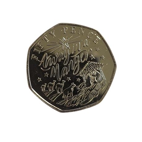 2020 'Away in a Manger' Fifty Pence Coin 50p Commemorative QEII NEW