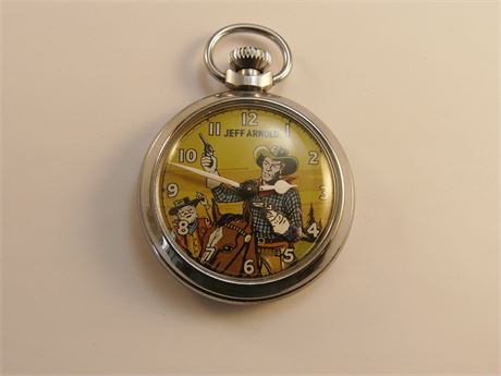 VINTAGE 1950s EAGLE COMICS JEFF ARNOLD AUTOMOTON POCKET WATCH VGC