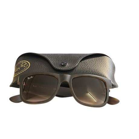 Vintage Ray-Ban RB4165 JUSTIN Brown Gents Sunglasses Made in Italy CASE VGC