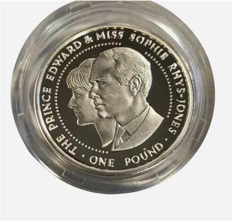 Royal Mint 1999 Queen Elizabeth II Guernsey £1 sterling silver coin 925 PROOF UK