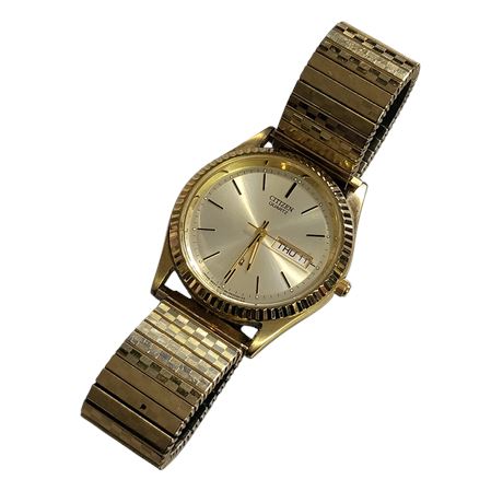 Vintage Citizen Quartz 1102-R19823 Gents wristwatch quartz day/date movement VGC