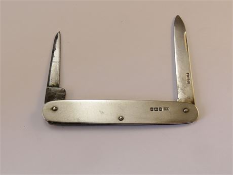 ANTIQUE 1912 SILVER HALLMARKED PENKNIFE BY CW FLETCHER