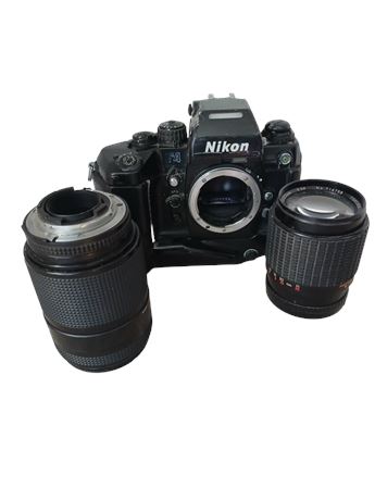 Vintage Nikon F4 35mm SLR Camera + Tokura 35-70 / Nikon 35-135 lenses FOR SPARES
