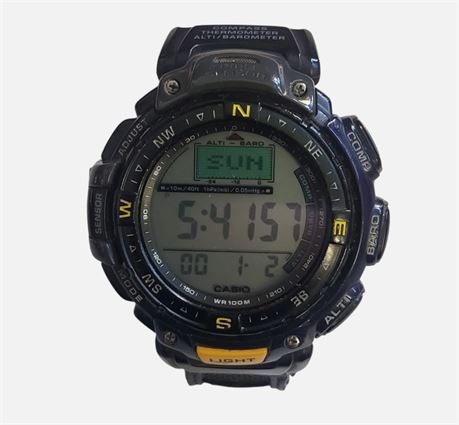 Classic Casio Pro Trek quartz triple sensor gents digital wristwatch PRG40 WR GC