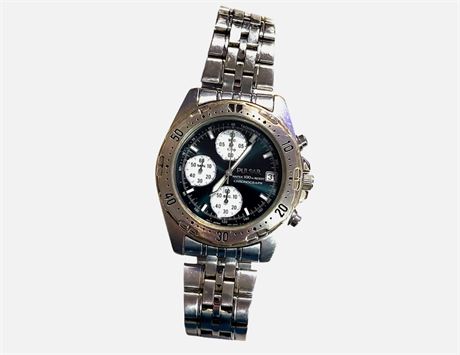 Vintage Pulsar Chronograph V657-8030 Stainless gents quartz wristwatch WR VGC