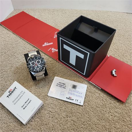 Vintage Tissot PRS 516 Gents Quartz Chronograph Wristwatch VGC BOXED T044417