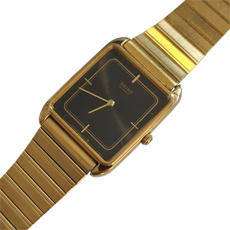 Vintage Seiko gold-plated/stainless Tank Wristwatch Japan Quartz GC 6530-5200