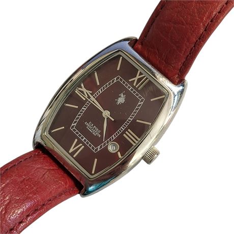 VINTAGE US POLO ASSOCIATION QUARTZ GENTS WRISTWATCH DAY ON DIAL VGC
