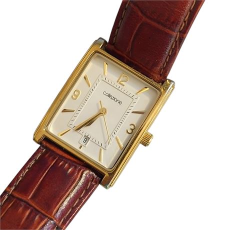 VINTAGE COLLEZIONE QUARTZ GENTS WRISTWATCH DAY ON DIAL M&S VGC