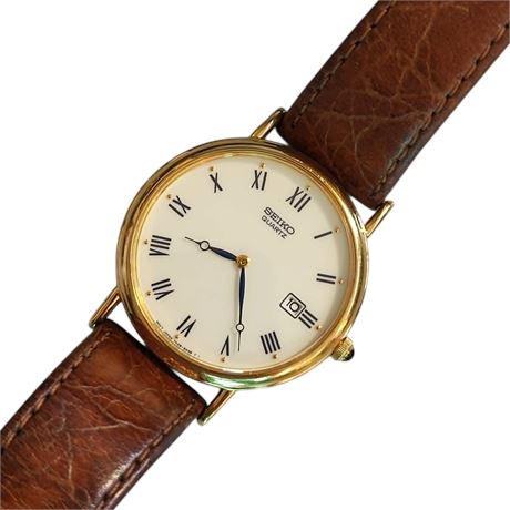 VINTAGE 1994 SEIKO QUARTZ GENTS WRISTWATCH ORIGINAL STRAP 7N29/8A00 VGC