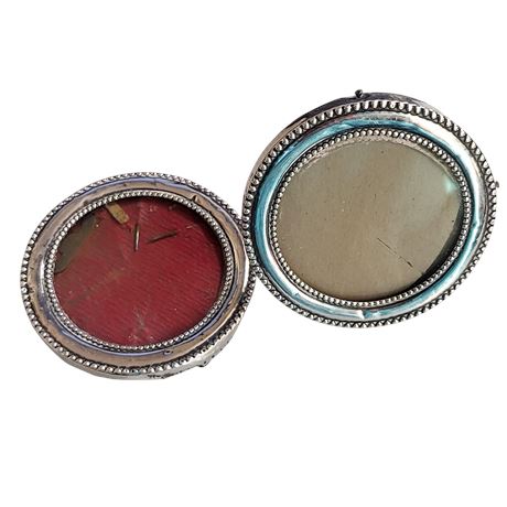Two Antique Decorative Solid Silver Circular Photo/Picture Frames Hallmarked