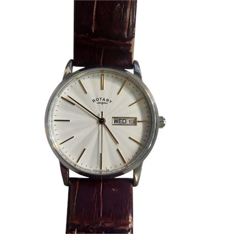 Vintage Rotary Windsor Day Date Wristwatch Quartz Working GC GS02750/06