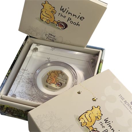 2020 Royal Mint Elizabeth II Winnie the Pooh sterling silver 50p 925 PROOF UK BO