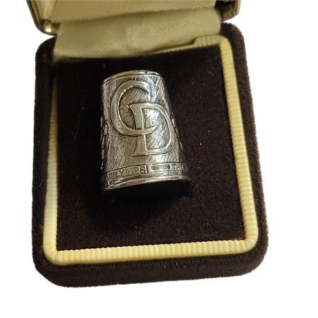 Vintage 1981 Charles & Diana Royal Wedding Solid Silver Thimble 3.1g BOX