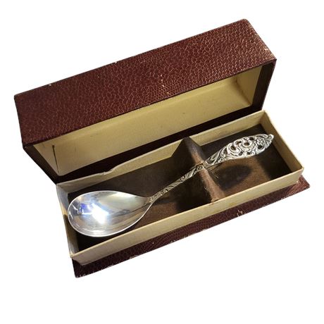 Vintage SOLA PLEET Silver-plated Spoon in Box Dutch M.J.Gerritsen GC