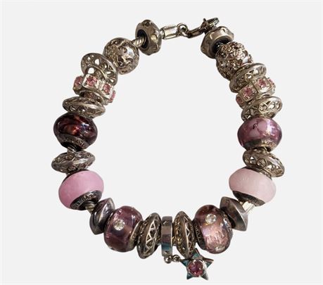 Vintage Jens J Aagaard Lovelinks Danish Silver Snake Bracelet 23 Charms 925 GC