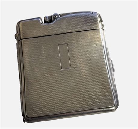 Vintage Ronson Silver-plated Cigarette Case Lighter Metal Works USA GC