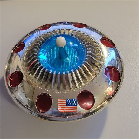 Vintage Battery Operated NASA USA UFO / Spaceship Toy Made in Hong Kong